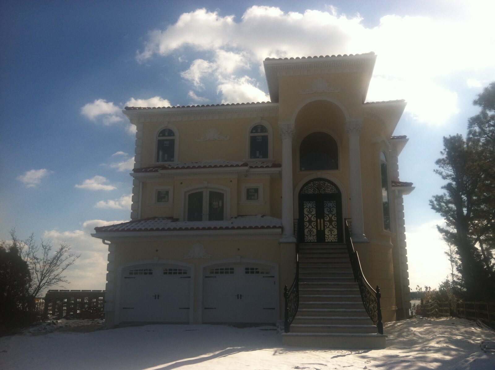 Mediterranean villa with terracotta clay tile roof